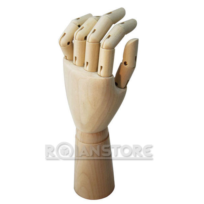 arte Mano de madera Mano izquierda de madera Flexible movible Mujeres de madera Modelo de artista de mano de maniquí para dibujar 25 cm pintar Gobesty Modelo de mano de madera dibujar 