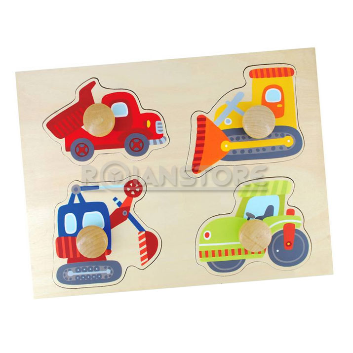 Puzzle y Encaje Dactic Maquinaria con Pivote Madera 4 piezas
