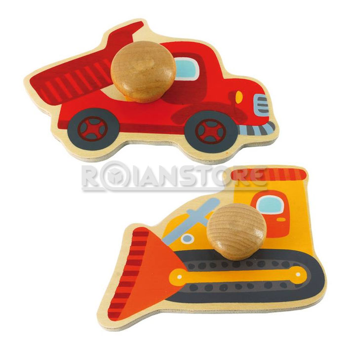 Puzzle y Encaje Dactic Maquinaria con Pivote Madera 4 piezas