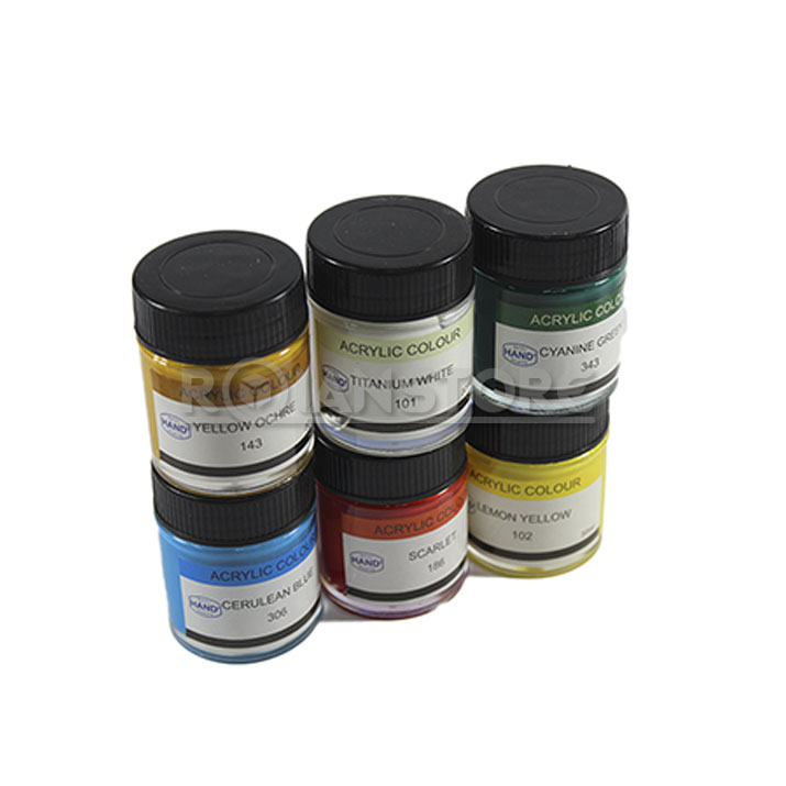 Pintura Acrilica Hand 12 colores en frascos de 30 ml