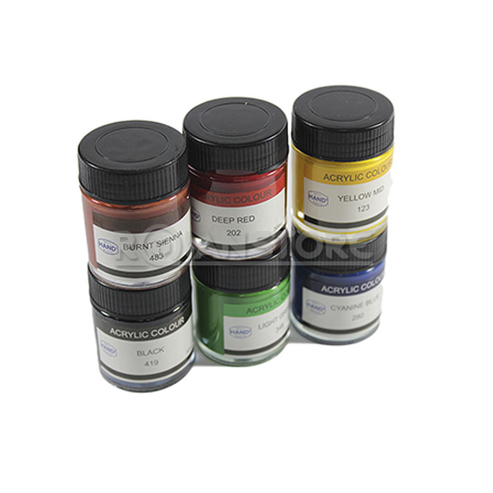 Pintura Acrilica Hand 12 colores en frascos de 30 ml