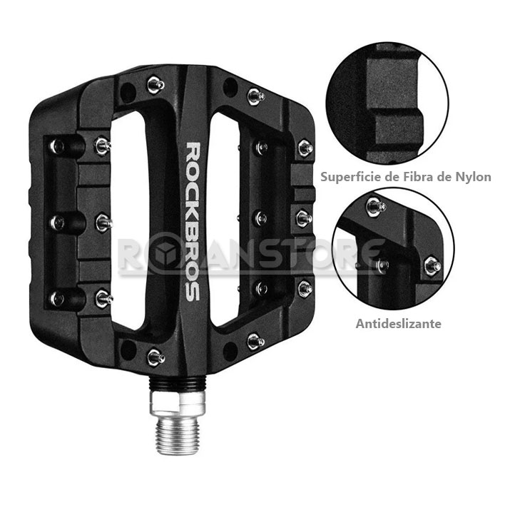 Pedales Rockbros Bicicleta Mtb Bmx Enduro Downhill Negro