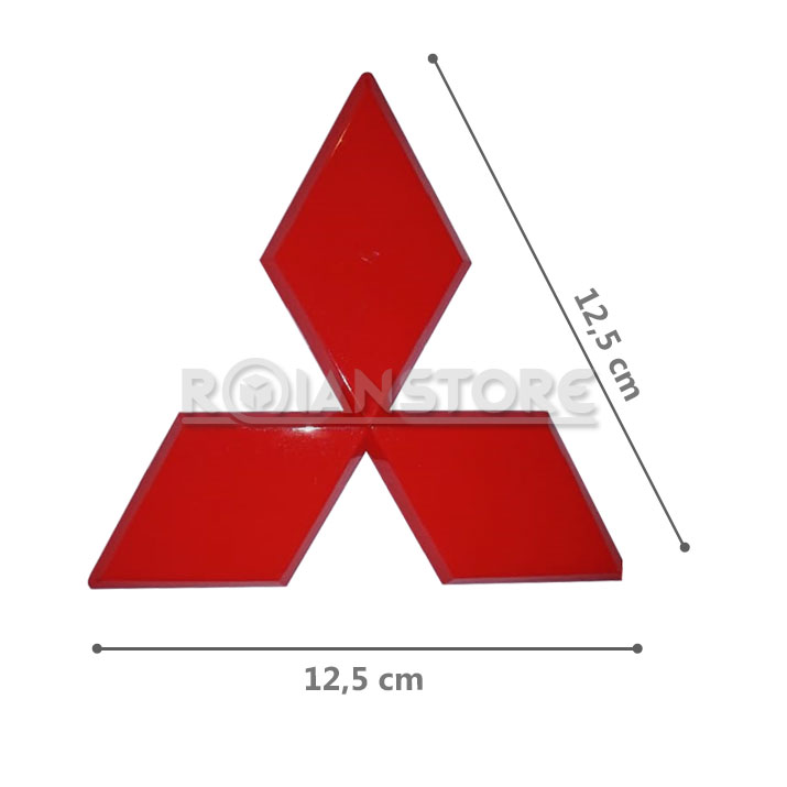 Emblema Logo Mitsubishi Color Rojo 12.5 cm