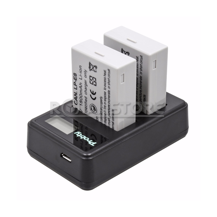 Cargador Doble LCD USB Lp-e8 Canon T2i T3i T4i T5i 550d 600d