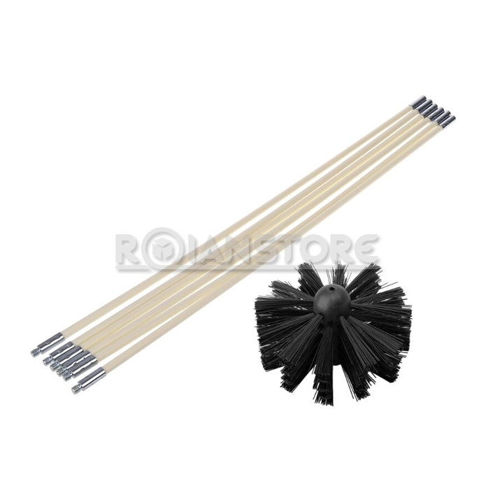 Kit Limpieza Cañon 6 Varilla +Cepillo Estufa Pellet Chimenea