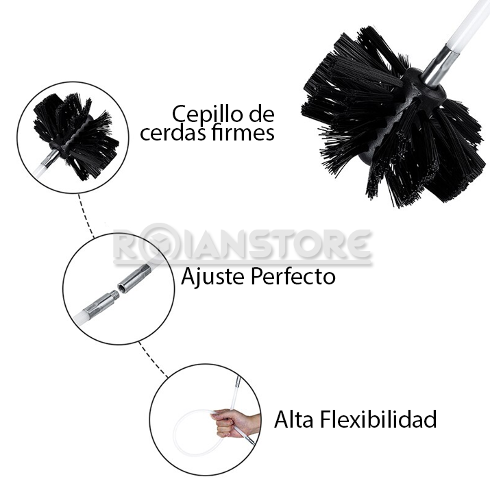 Kit Limpieza Cañon 6 Varilla +Cepillo Estufa Pellet Chimenea