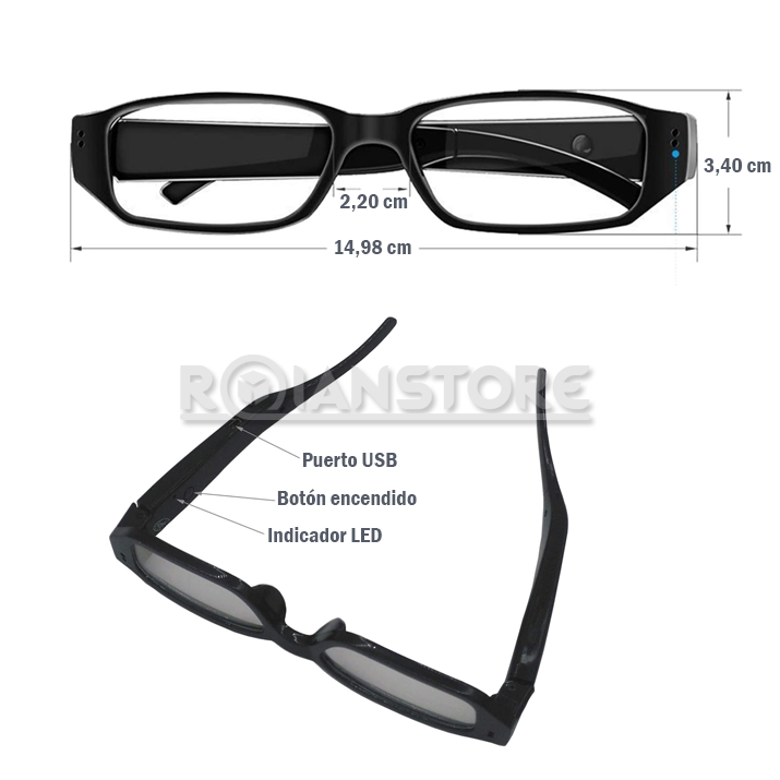 Lentes Gafas Camara Oculta Espia Hd Real 1920x1080p