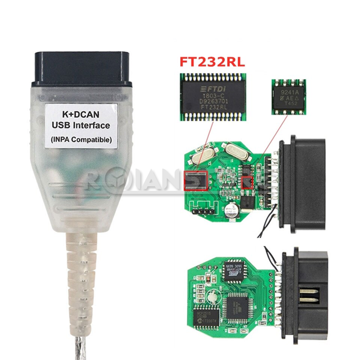 Scanner OBD2 BMW INPA K+DCAN D CAN Chip FT232RL